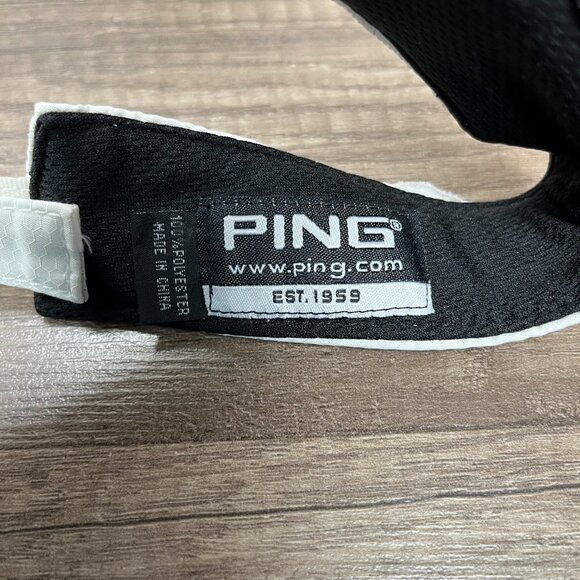 Ping Visor Hat White Red Adjustable Hook and Loop One Size Golf - Picture 8 of 8